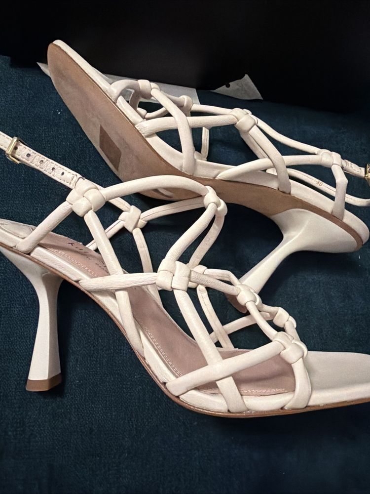 Kate Spade Coco Leather Strappy Leather Sandals Cream Uk 6.5 BNIB image 4