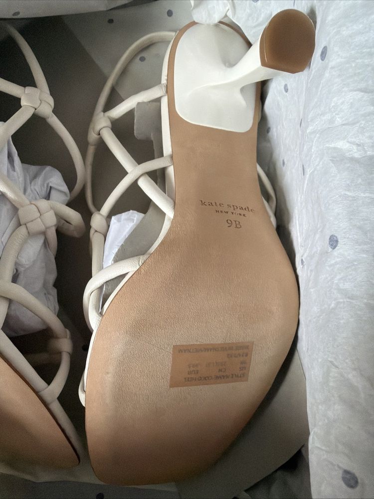 Kate Spade Coco Leather Strappy Leather Sandals Cream Uk 6.5 BNIB image 8