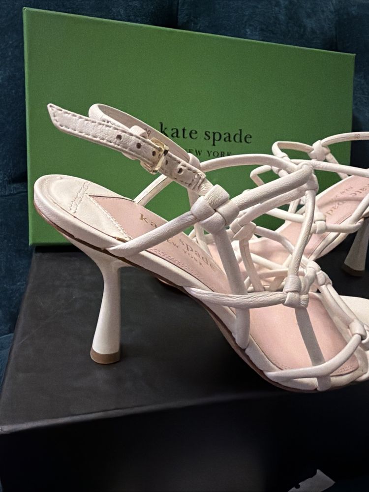 Kate Spade Coco Leather Strappy Leather Sandals Cream Uk 6.5 BNIB image 2
