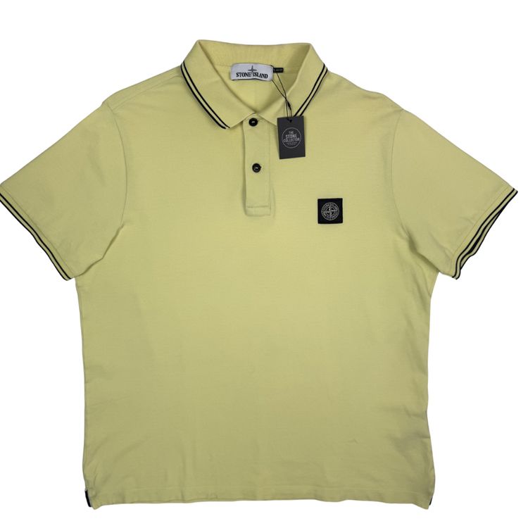 Polo Stone Island amarillo manga corta - talla 2XL