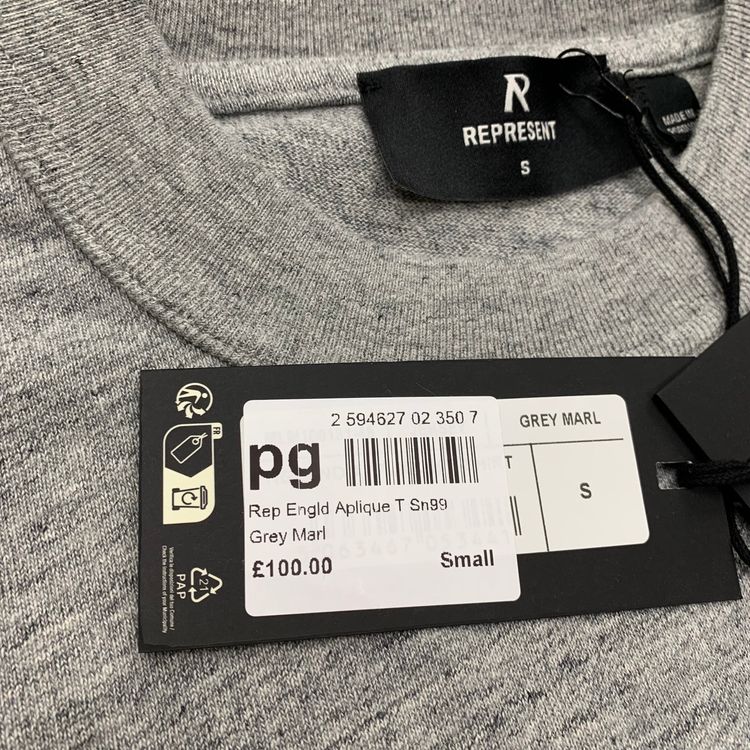 Represent Small Tee England Graphic Grey T-Shirt imagen 9