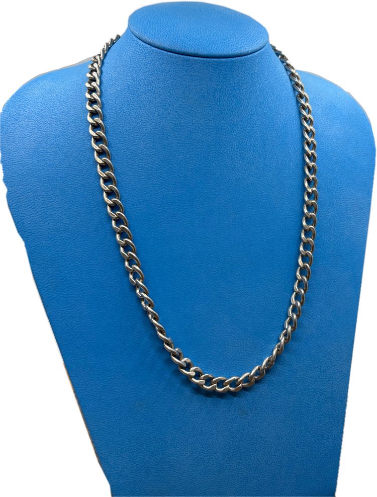 Cuban curb chain solid silver