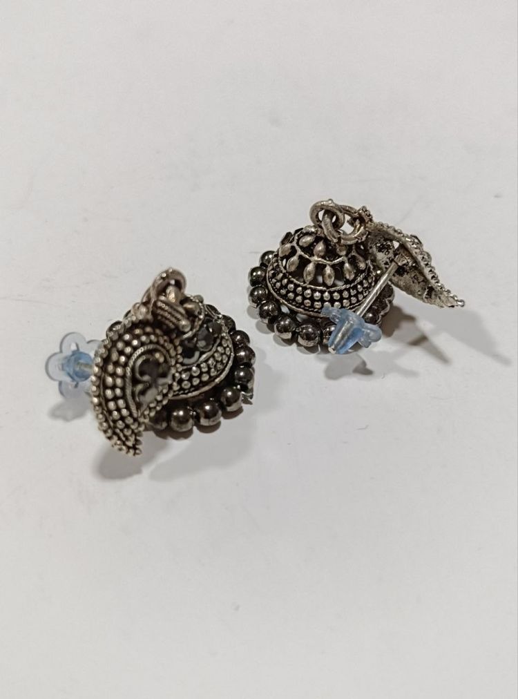 Silver-Tone Stud Earrings image 4
