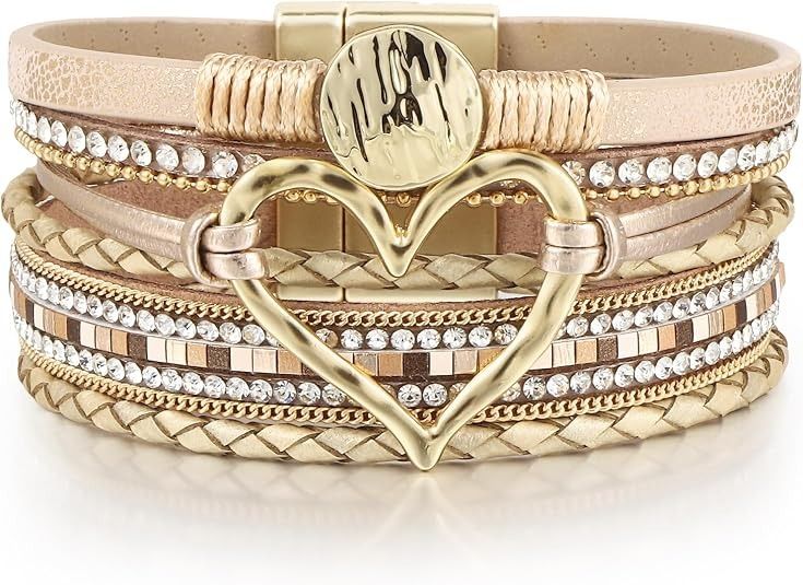 Immagine di Multi-Layer Beige Bracelet With Heart Charm 1