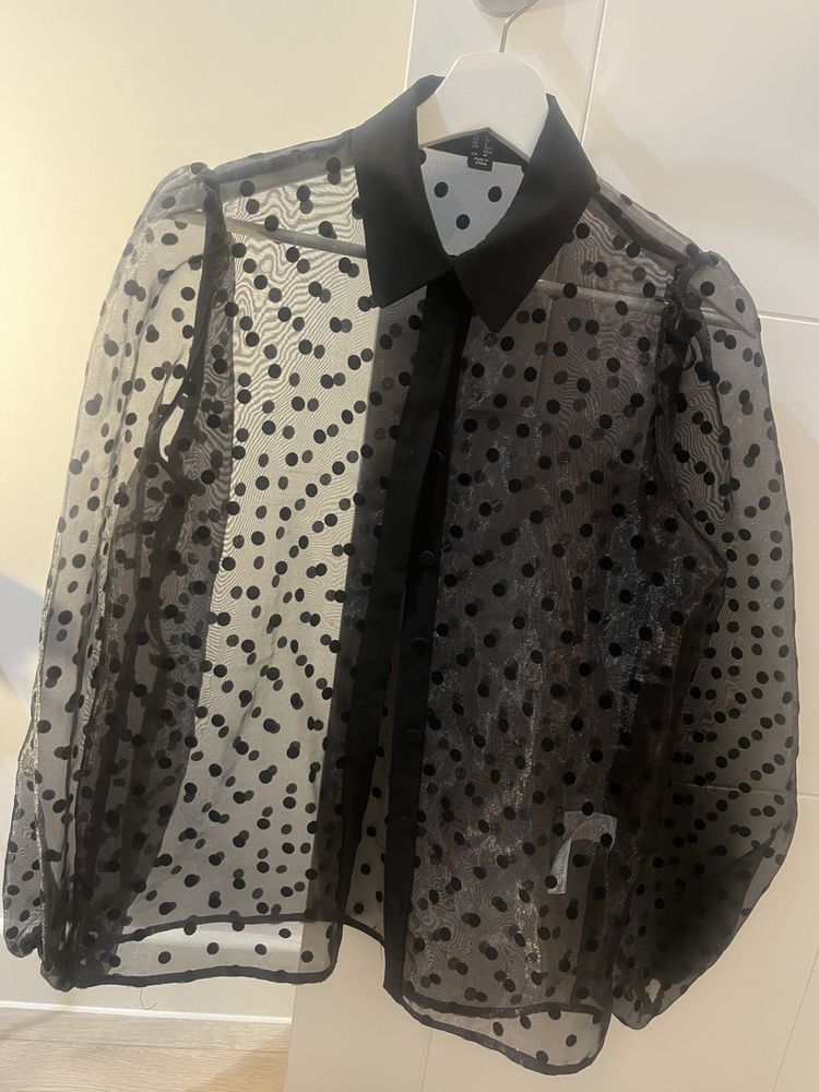 Black Sheer Polka Dot Blouse ( ref. 17 )  image 1