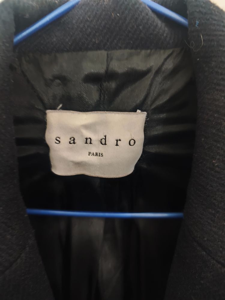 Sandro Black Overcoat image 2