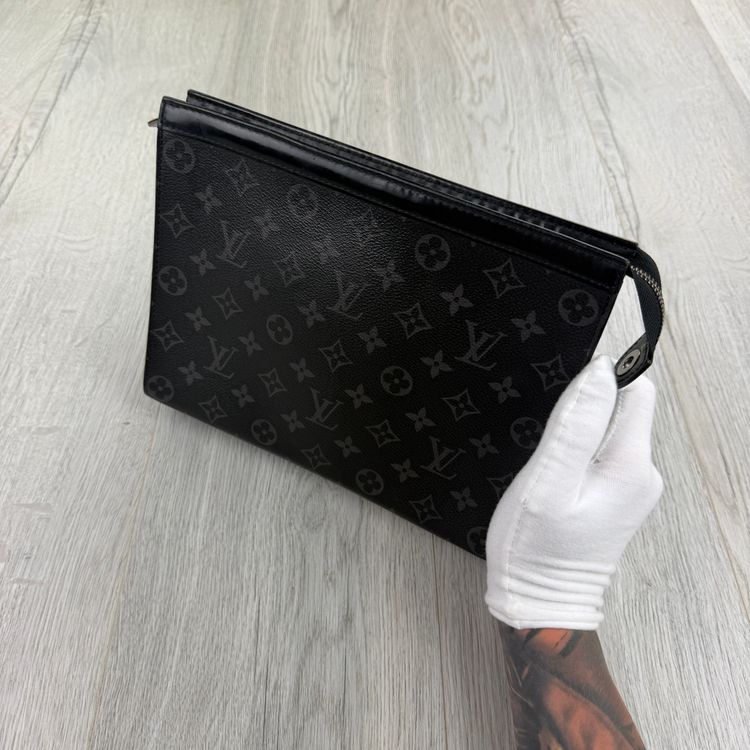 Louis Vuitton Graphite / Black Monogram Pochette Clutch Bag imagen 8