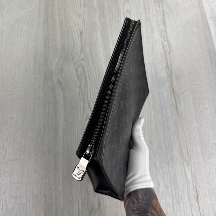 Louis Vuitton Graphite / Black Monogram Pochette Clutch Bag imagen 5