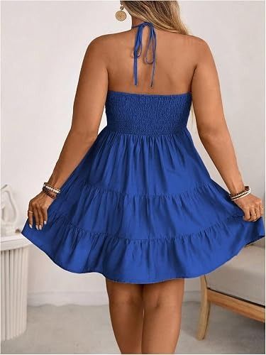 Immagine di Blue Halter Neck Dress 5
