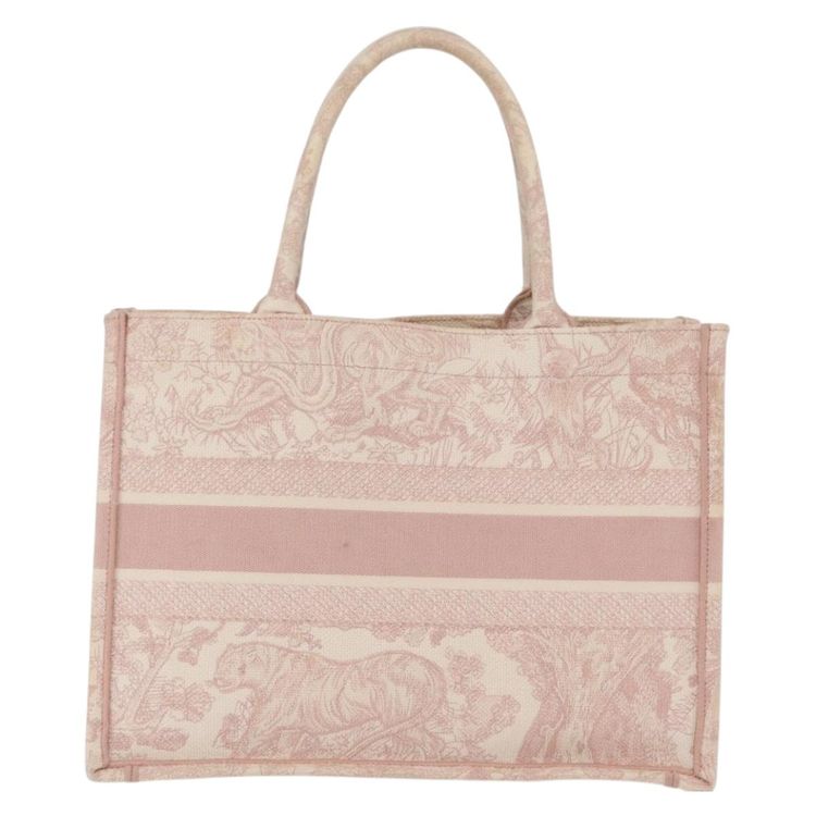 Christian Dior Book Tote Bag Canvas Pink Auth 211809V - Jerrillo image 3