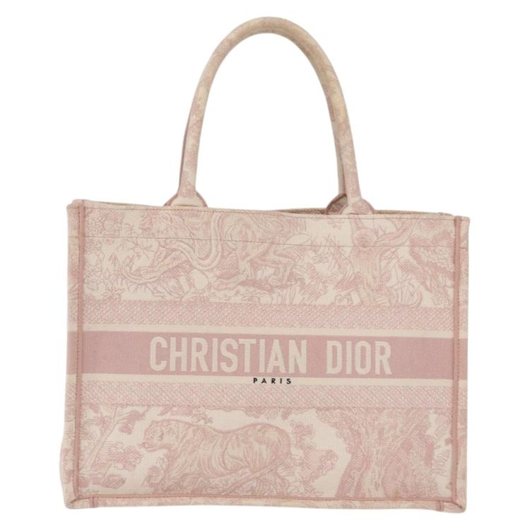 Christian Dior Book Tote Bag Canvas Pink Auth 211809V - Jerrillo image 2