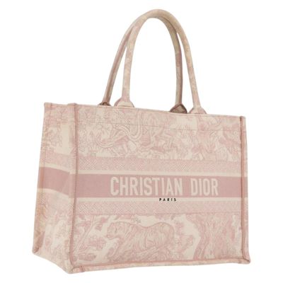 Christian Dior Book Tote Bag Canvas Pink Auth 211809V - Jerrillo