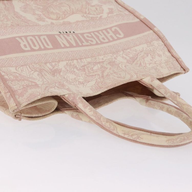 Christian Dior Book Tote Bag Canvas Pink Auth 211809V - Jerrillo image 8