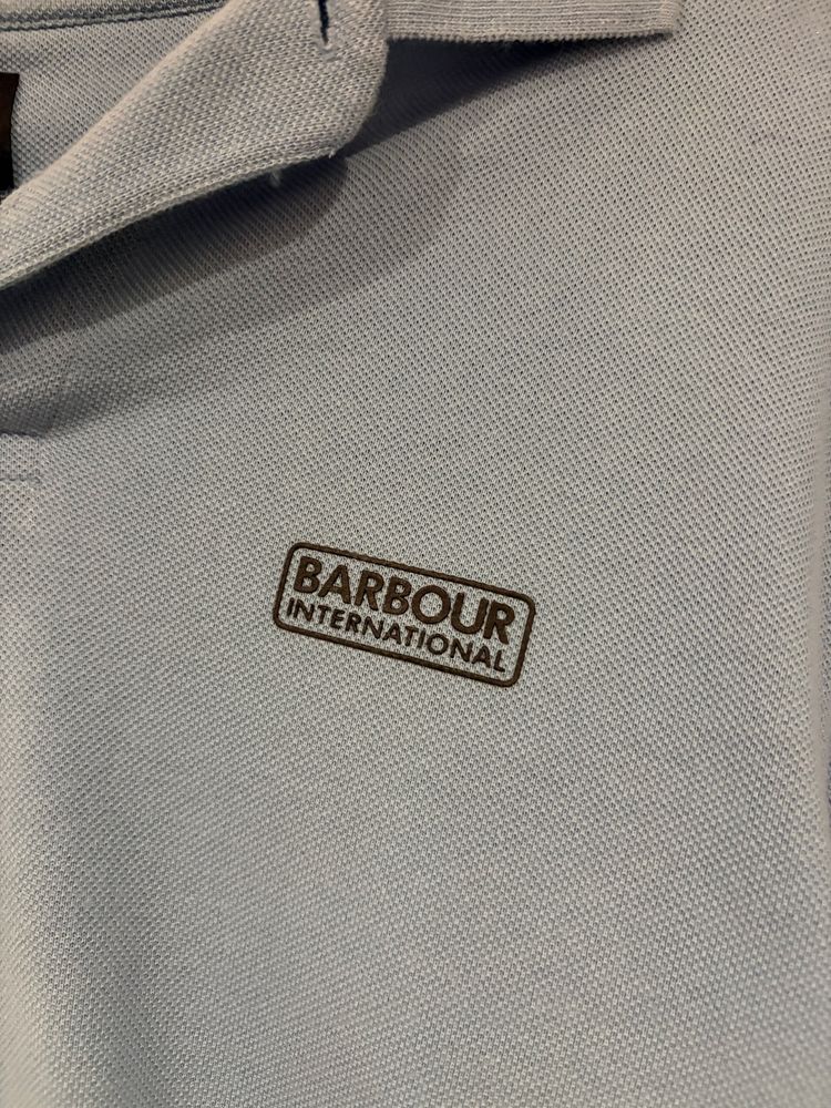 Genuine Barbour International Men’s Polo Shirt Light Blue Size M 100% Cotton image 2