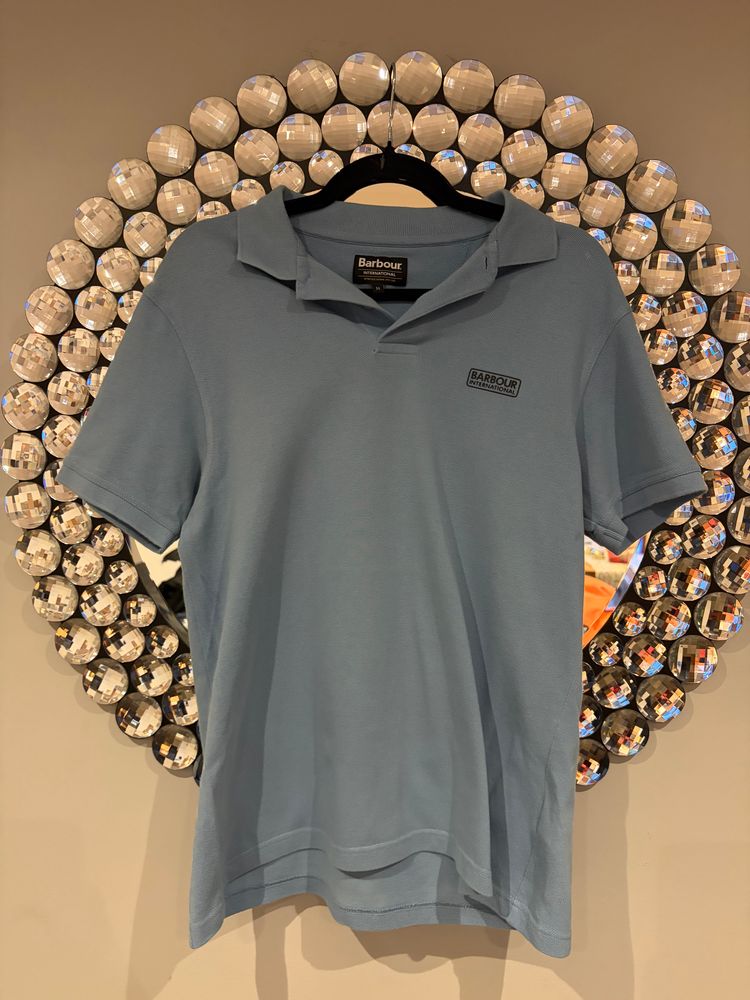 Genuine Barbour International Men’s Polo Shirt Light Blue Size M 100% Cotton