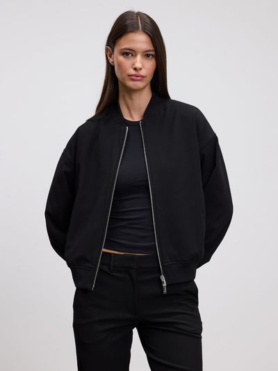 Arne - Womens Smart Bomber Jacket - Black
