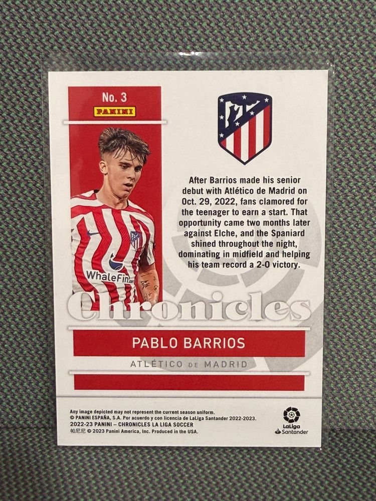 Panini Chronicles Pablo Barrios Rookie 087/199 image 2