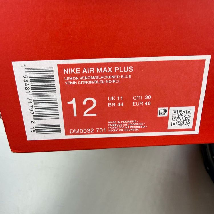Immagine di Nike Air Max Plus TN UK 11 Lemon Venom Hyper Crimson Mens Trainers DM0032-701 5