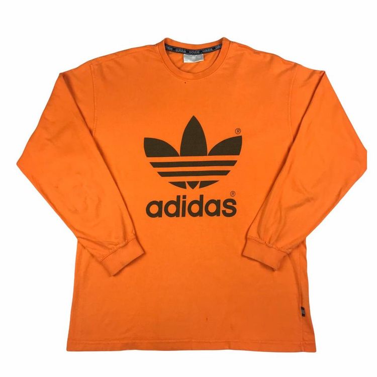 Adidas Originals VINTAGE 90s ADIDAS GRAPHIC TREFOIL SILVER TAB LONG SLEEVE. product image