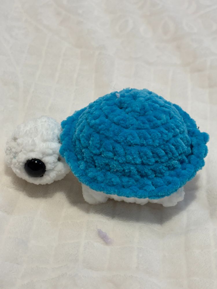 Blue And White Plush Turtle Toy
