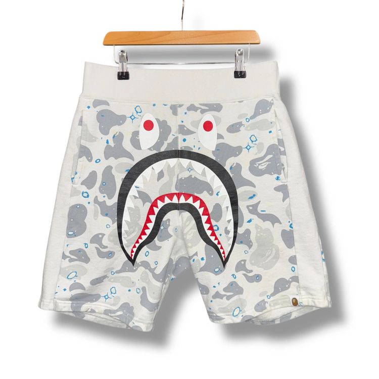 A Bathing Ape shark Camo Shorts, medium, glowing