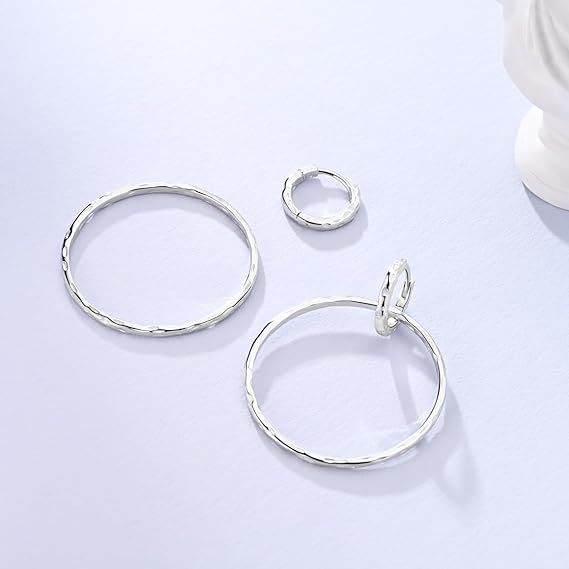 Silver Hoop Earrings image 2