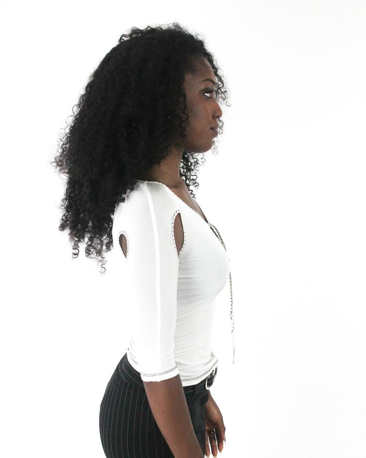 small cold shoulder tie front top image 2