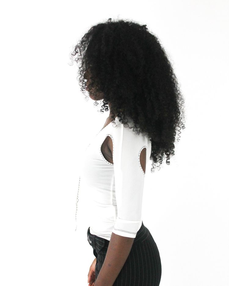 small cold shoulder tie front top image 6