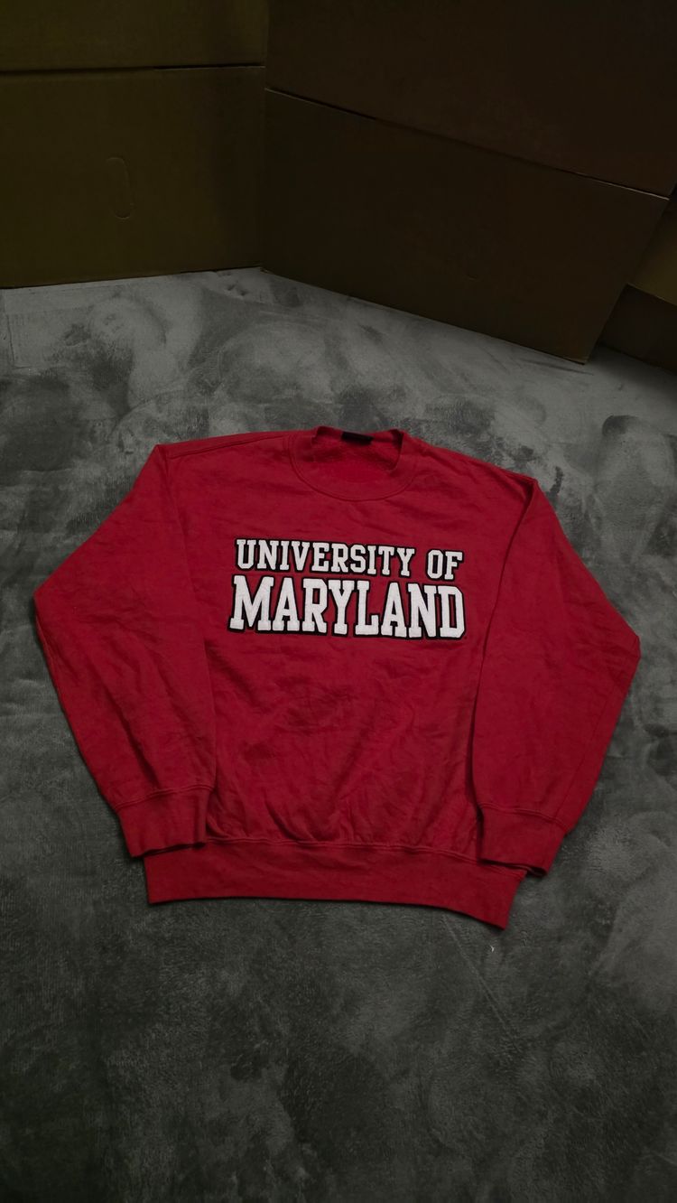Red Sweatshirt With University Of Maryland Print