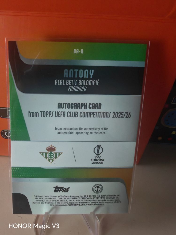 Topps Uefa Club Competition 2025/26 Autograph Card 2