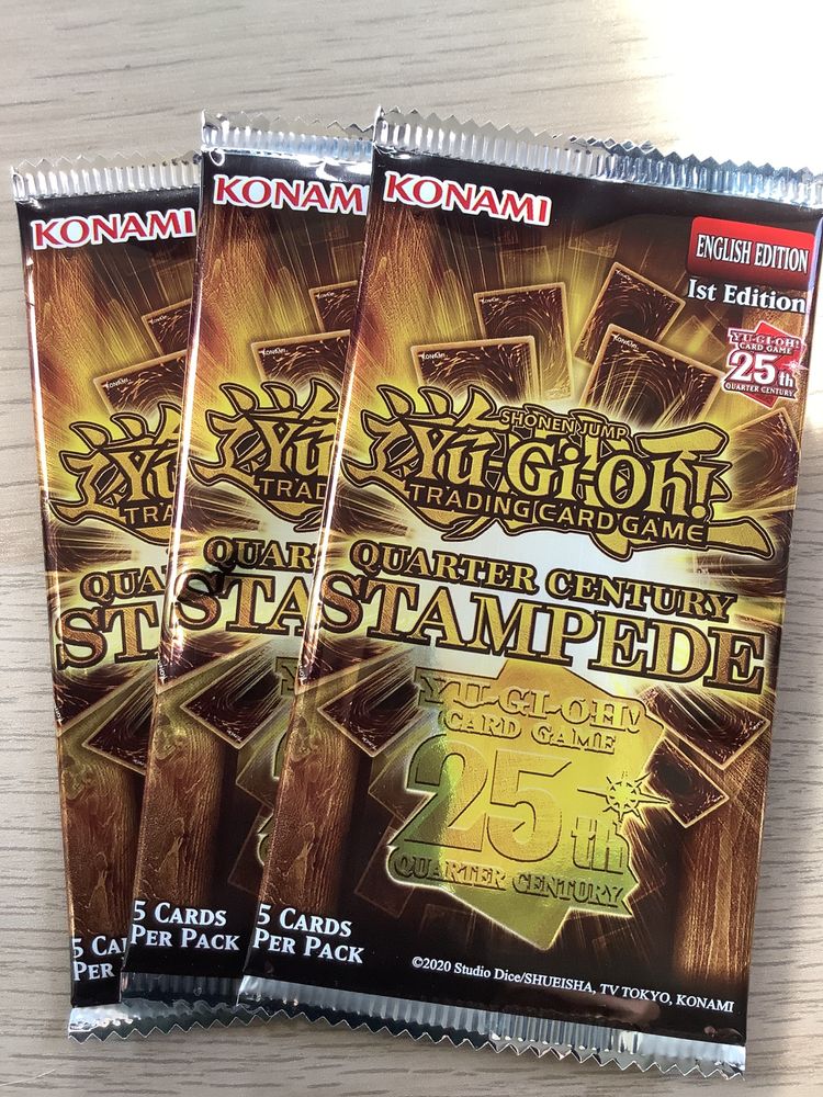 Yu-Gi-Oh! 3 packs included Trading Card Game Quarter Century Stampede Booster Packs