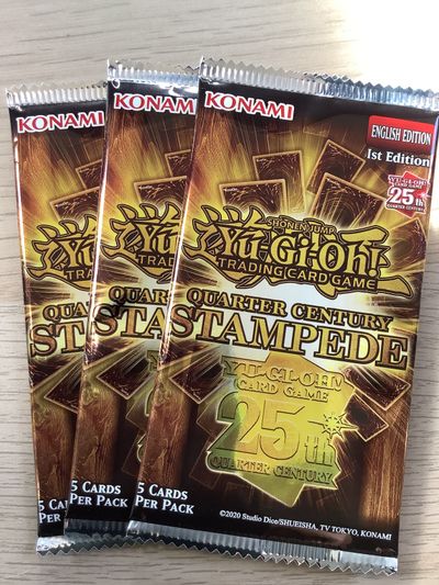 Yu-Gi-Oh! 3 packs included Trading Card Game Quarter Century Stampede Booster Packs