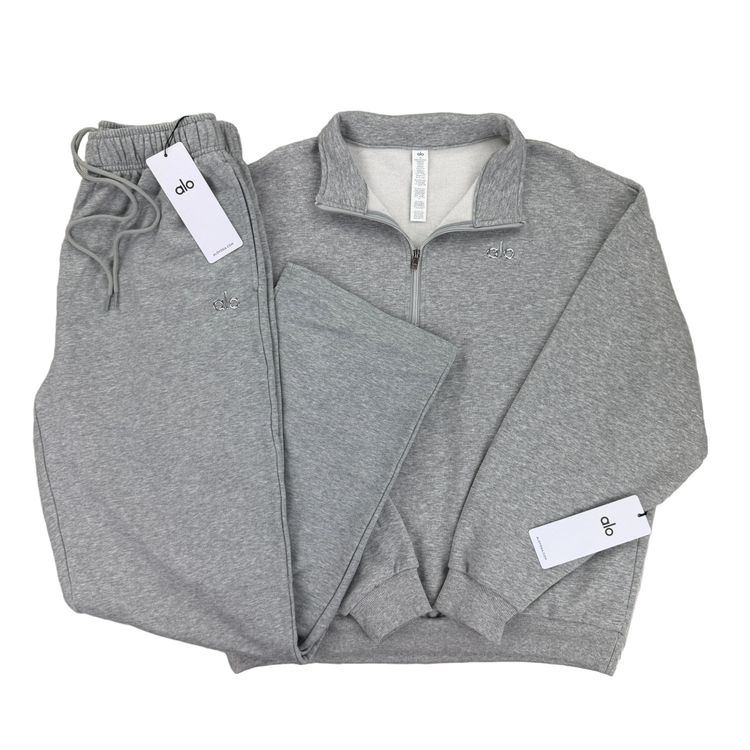 Alo Men’s Grey Full Tracksuit Relaxed Fit