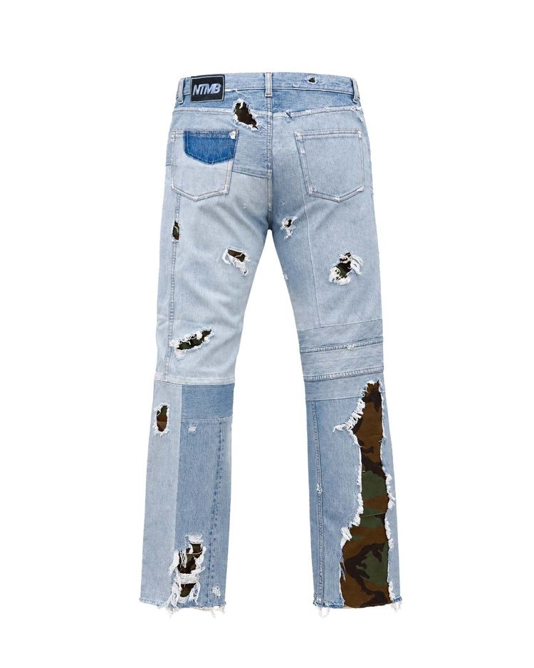 Patchwork Camo Paneled Straight Jeans image 5