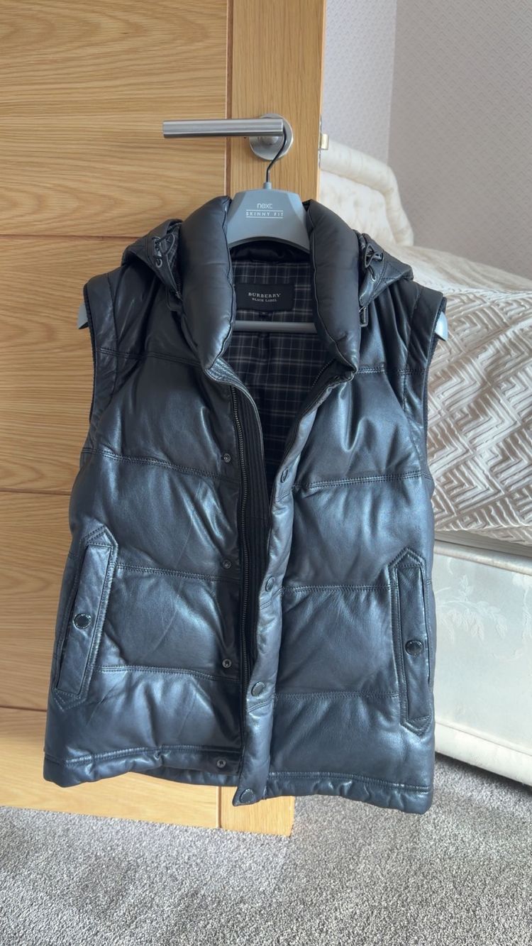 Burberry Black Label Men's Leather Sleeveless Gilet image 1
