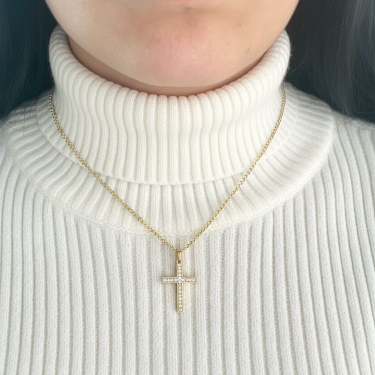 SET CROSS DEVOTION Gold | Collana Shine Cross & Bracciale Side Cross in Acciaio Inox – Eldra Milano 5