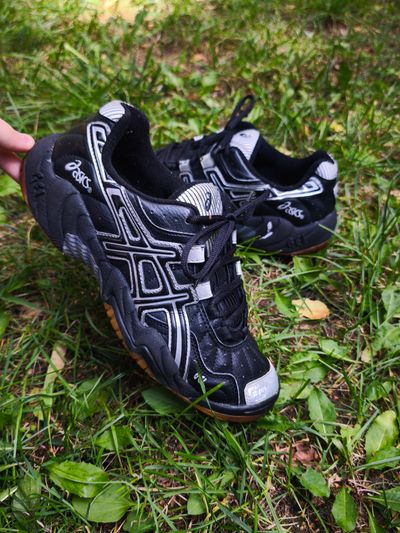 Asics Black And Silver Athletic Shoes