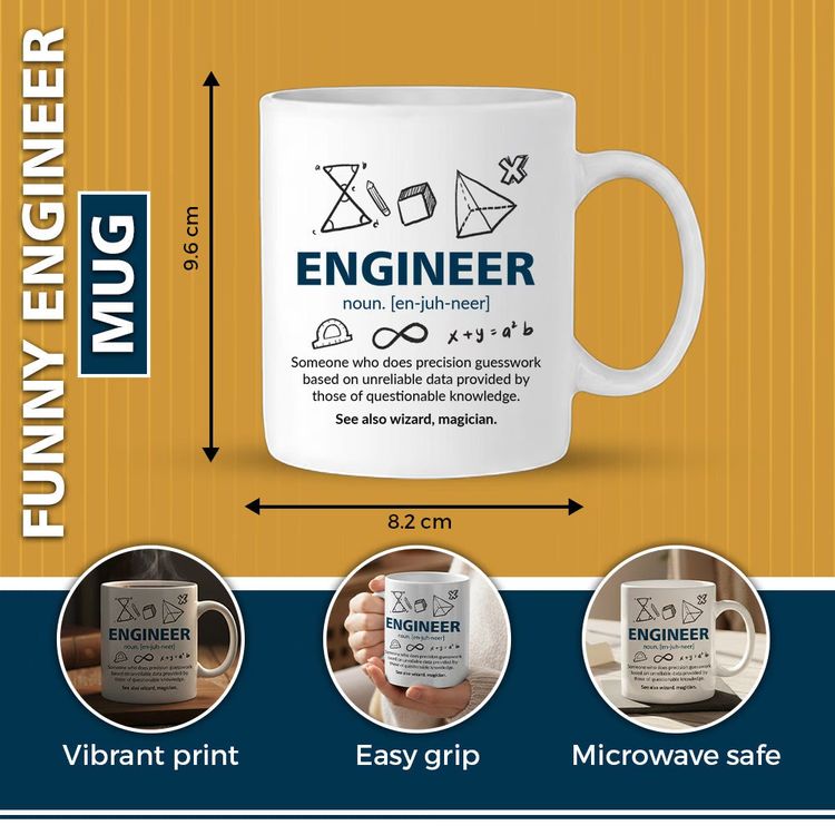 Funny Engineer Definition Sarcastic Ceramic Coffee Mug – Humorous Engineering & Tech Professional Novelty Cup (M1085) image 3
