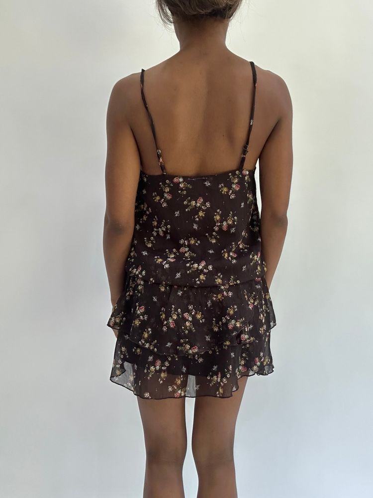 french summer drop | small brown romper style mini dress 7