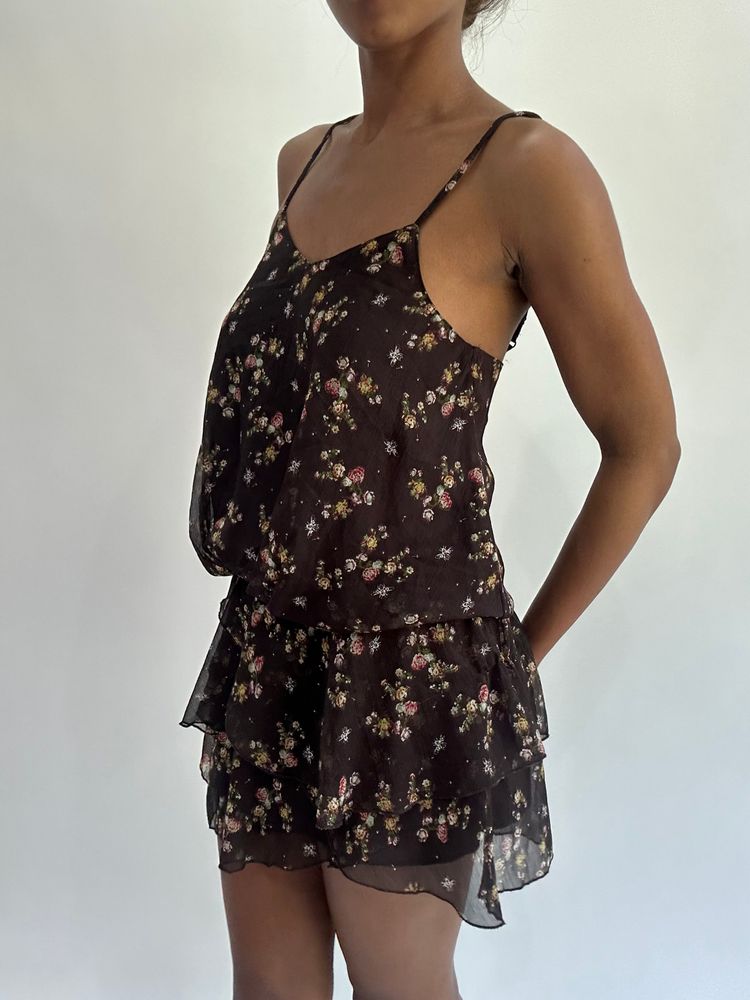 french summer drop | small brown romper style mini dress 3