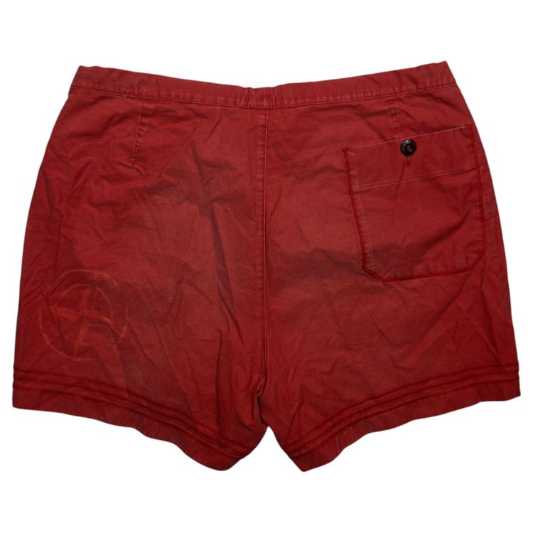 S/S 01 Stone Island Bleach Dyed Swim Shorts - Red 5