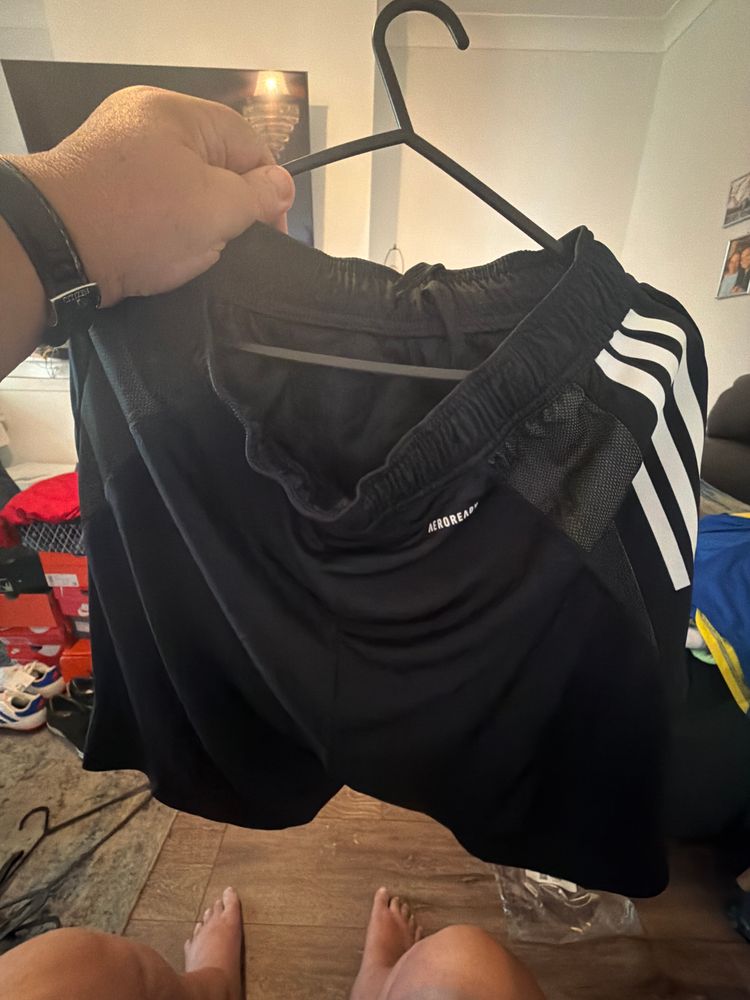 Black Shorts With White Stripes addidas
