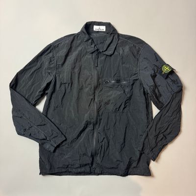 Stone Island Black Nylon Metal Shimmer Overshirt - XL