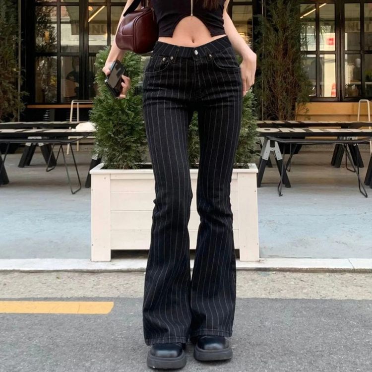 Other Black Pinstripe Flared Pants product image