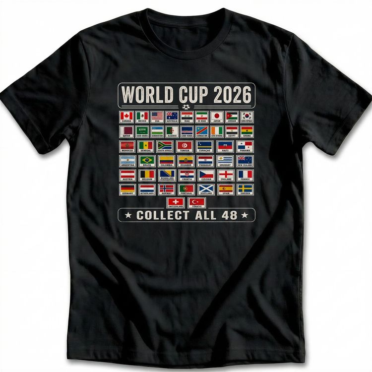 Passport Stamp Style Football T-Shirt US 3