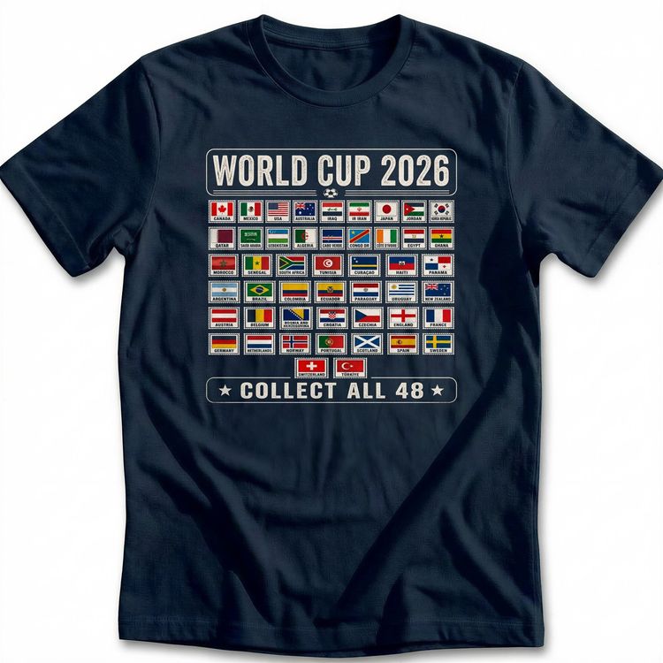 Passport Stamp Style Football T-Shirt US