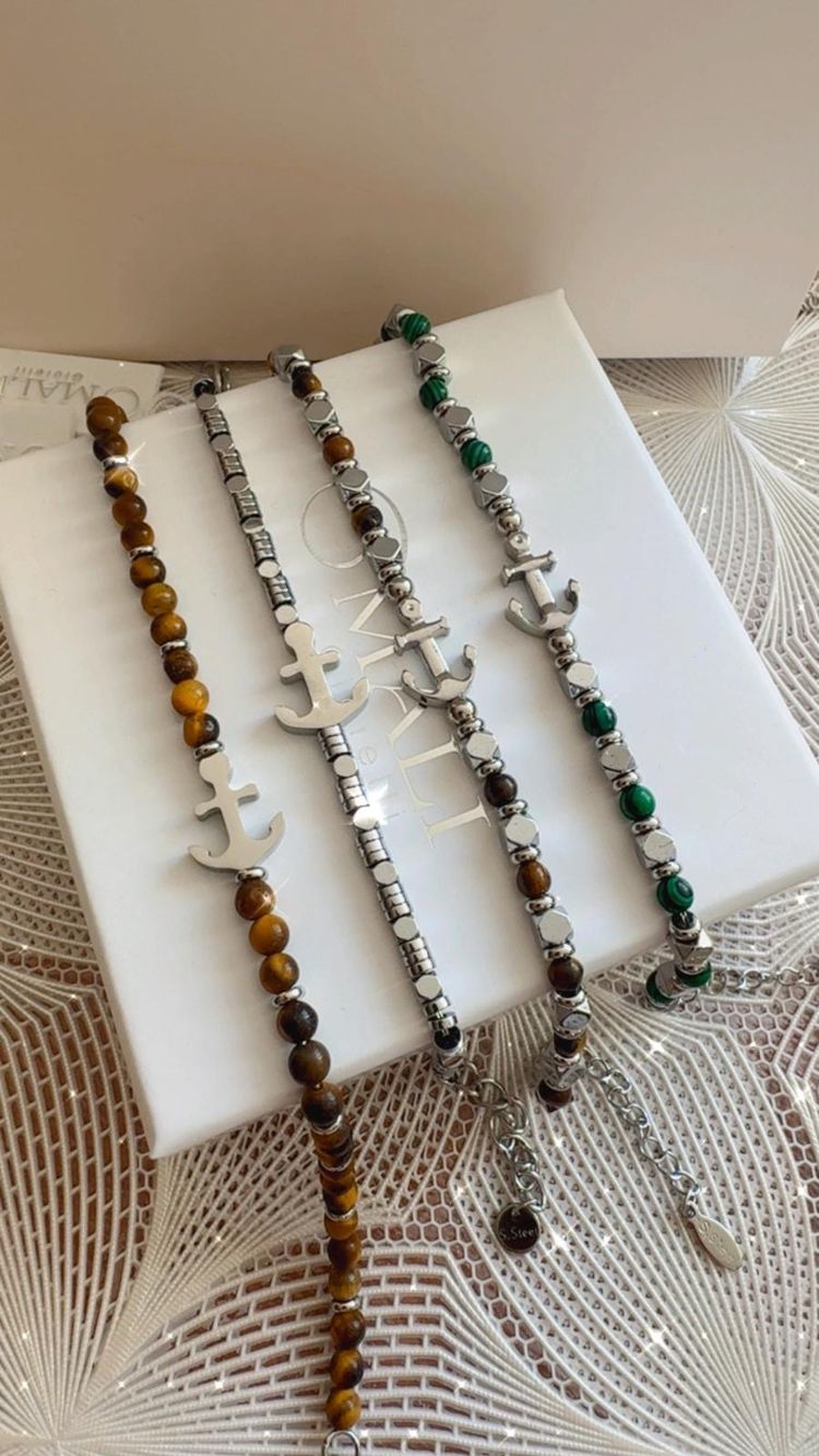 Anchor Blue Beaded Bracelets With Anchor Charms product image