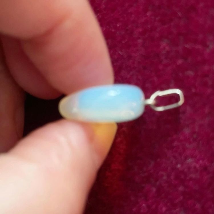 New Opalite Quartz Puff Heart Love Crystal Pendant Healing Birthday Valentine Gift 2