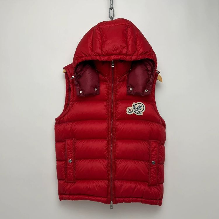 Moncler Gers Red Down Hooded Gilet Vest - 1 imagen 2