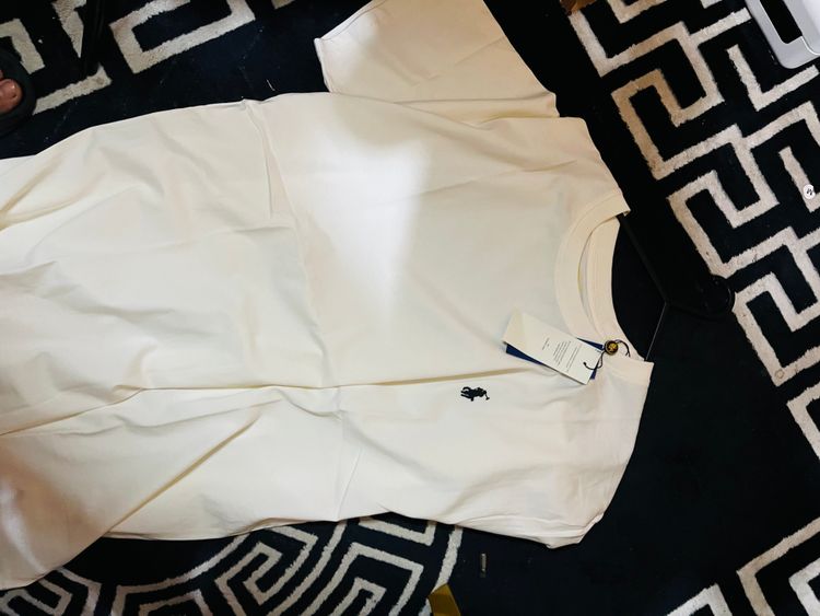 White T-Shirt With Small Black Logo